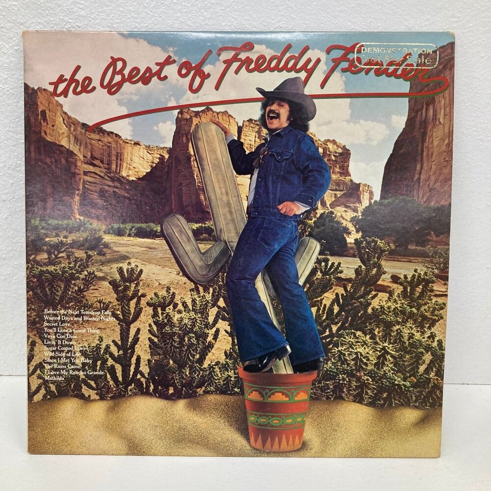 Freddy Fender - The Best Of Freddy Fender LP Vinyl Record 1977 PROMO DEMO